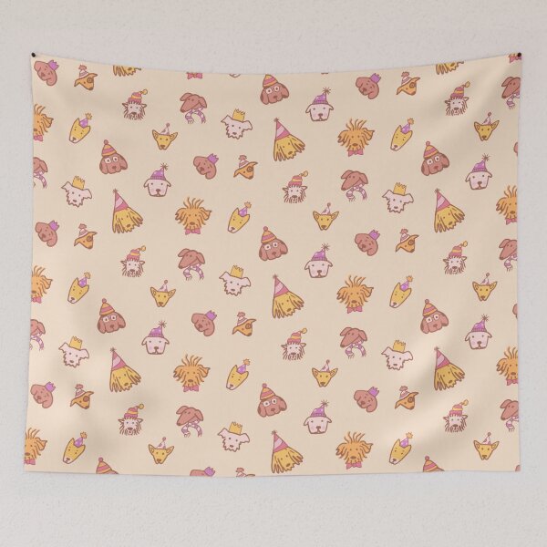 Item preview, Party dogs pattern cream designed and sold by SaryandSaff.