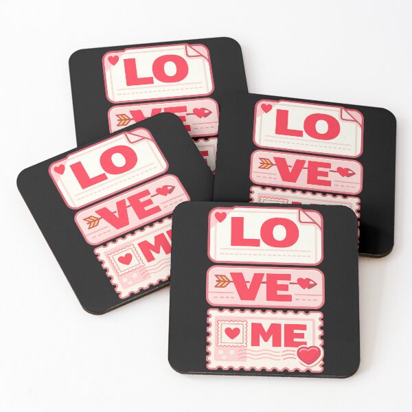 Item preview, LOVE ME Typography Design | Cute Valentine Mail Letter Design designed and sold by TeeTimeTreasure.