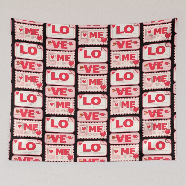 Item preview, LOVE ME Typography Design | Cute Valentine Mail Letter Design designed and sold by TeeTimeTreasure.