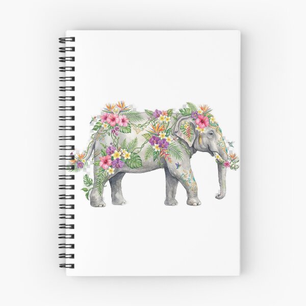 Item preview, Elephant Decorated with Tropical Flowers Art designed and sold by GrzywaM.