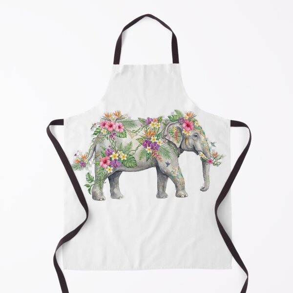 Item preview, Elephant Decorated with Tropical Flowers Art designed and sold by GrzywaM.