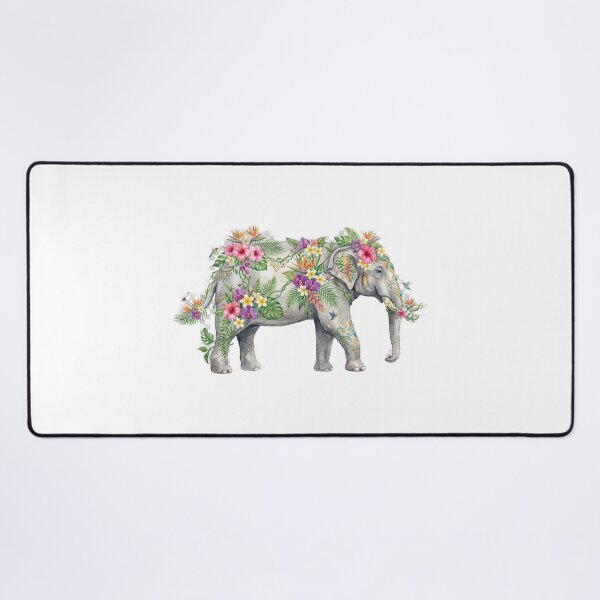 Item preview, Elephant Decorated with Tropical Flowers Art designed and sold by GrzywaM.