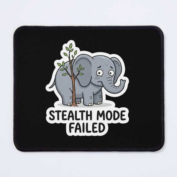 Item preview, Cute Elephant Hiding Behind Small Tree designed and sold by Owcomm.