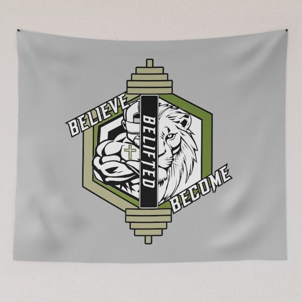Item preview, Believe Belifted Become - Christian Gym - Lion of Judah designed and sold by Bezuiden.