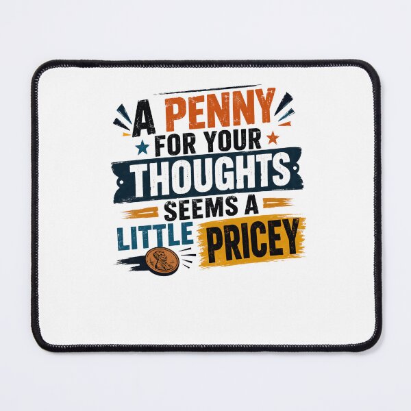 Item preview, A Penny For Your Thoughts Seems A Little Pricey Funny Pun Sarcastic Quote designed and sold by RetroMini2026.