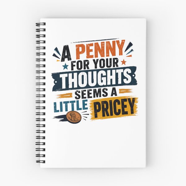 Item preview, A Penny For Your Thoughts Seems A Little Pricey Funny Pun Sarcastic Quote designed and sold by RetroMini2026.