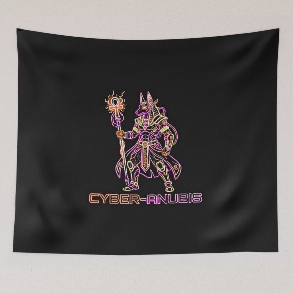 Item preview, Cyber Anubis Neon - Cyberpunk Ancient Egypt Art designed and sold by alalame.