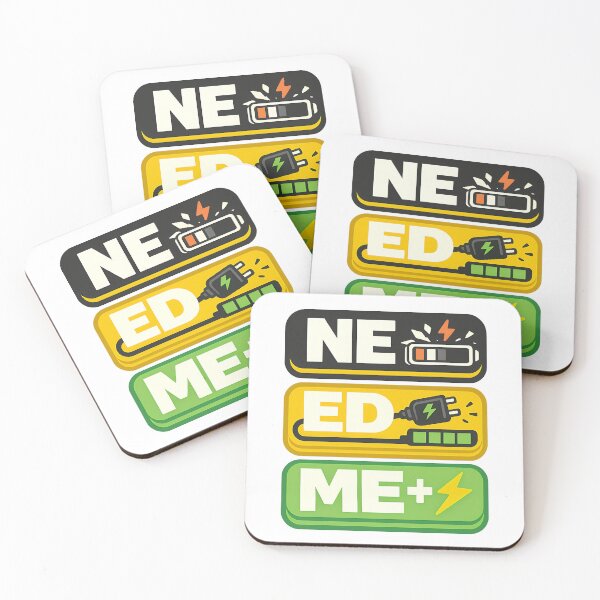 Item preview, NEED ME Typography Design | Battery Recharge Tech Humor Design designed and sold by TeeTimeTreasure.