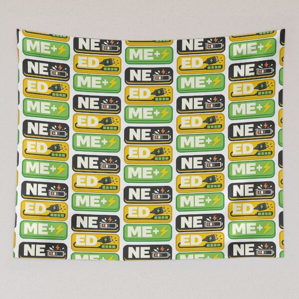 Item preview, NEED ME Typography Design | Battery Recharge Tech Humor Design designed and sold by TeeTimeTreasure.