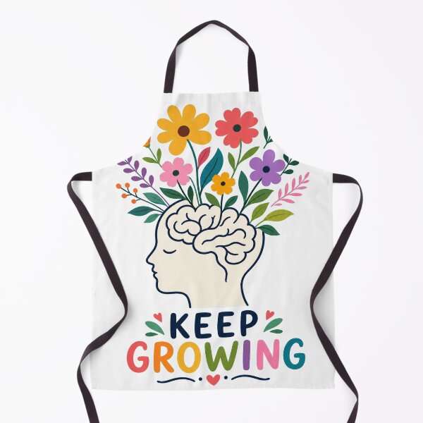 Item preview, KEEP GROWING Brain & Flowers | Mental Health Awareness Design designed and sold by Ahmed Nedji.
