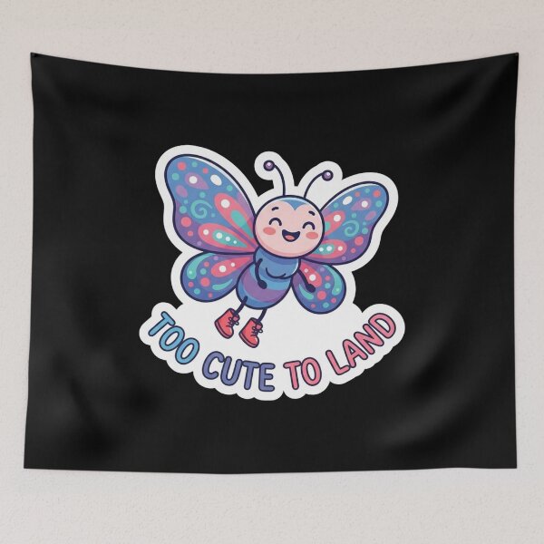 Item preview, Too Cute To Land Butterfly Illustration designed and sold by Owcomm.