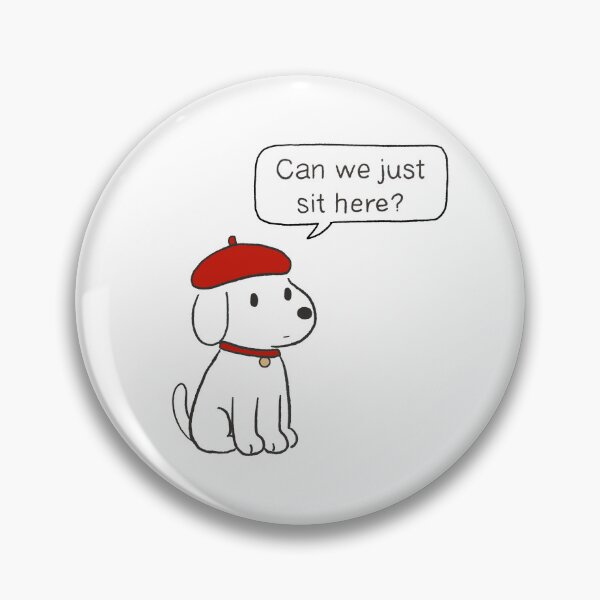 Item preview, Can We Just Sit Here Cute Minimal Dog Illustration designed and sold by pinkstickstore.