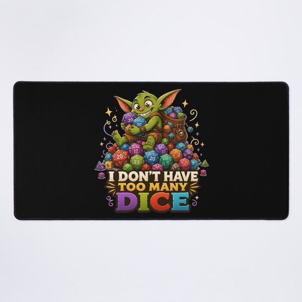 Item preview, I Don't Have Too Many Dice - Cute RPG Goblin designed and sold by BadhbhArt.