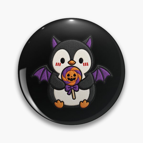 Item preview, Bat Penguin Holding Halloween Lollipop designed and sold by ColorSplash123.