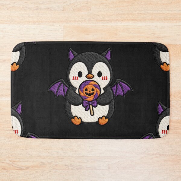 Item preview, Bat Penguin Holding Halloween Lollipop designed and sold by ColorSplash123.