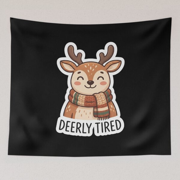 Item preview, Cute Deer Resting In Cozy Scarf designed and sold by Owcomm.
