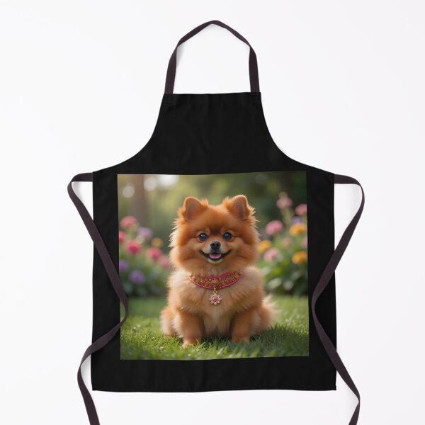 Item preview, Fluffy Pomeranian Dog Portrait in a sunny garden designed and sold by Sofiko Morena.