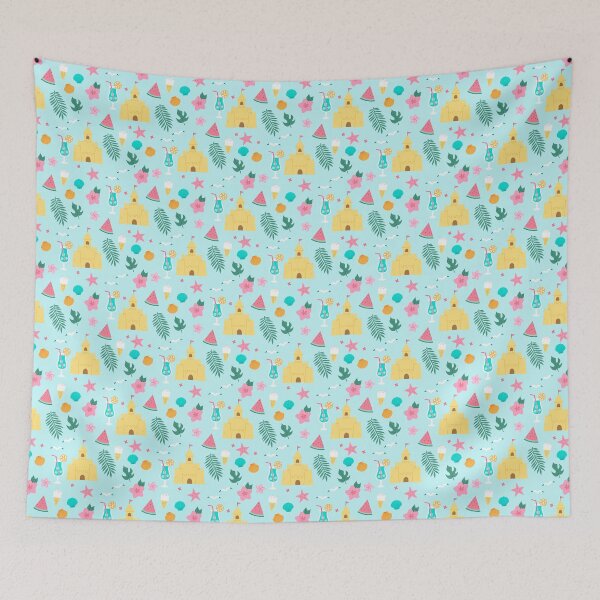 Item preview, summer holiday pattern with various items designed and sold by burbura.