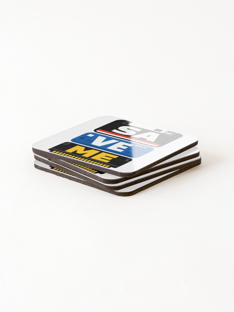 Thumbnail 4 of 5, Coasters (Set of 4), SAVE ME Typography Design | Retro Computer Tech Humor Design designed and sold by TeeTimeTreasure.
