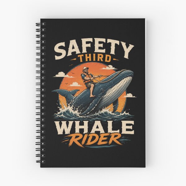 Item preview, Safety Third Whale Rider Funny Ocean Design – Vintage Surf Humor T-Shirt & Sticker designed and sold by Artimax-Studio.