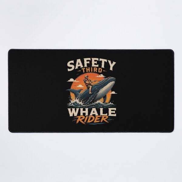 Item preview, Safety Third Whale Rider Funny Ocean Design – Vintage Surf Humor T-Shirt & Sticker designed and sold by Artimax-Studio.