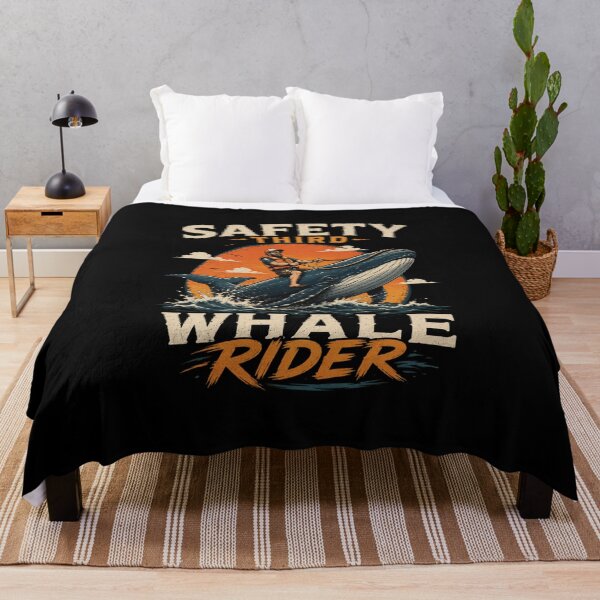 Item preview, Safety Third Whale Rider Funny Ocean Design – Vintage Surf Humor T-Shirt & Sticker designed and sold by Artimax-Studio.