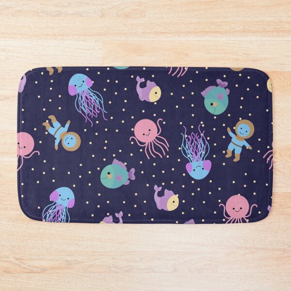 Item preview, Cute Ocean Space Adventure Seamless Pattern with Astronauts, Jellyfish, Fish and Whales designed and sold by DesignbyAnnaM.