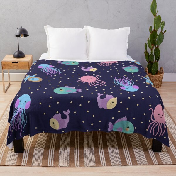 Item preview, Cute Ocean Space Adventure Seamless Pattern with Astronauts, Jellyfish, Fish and Whales designed and sold by DesignbyAnnaM.