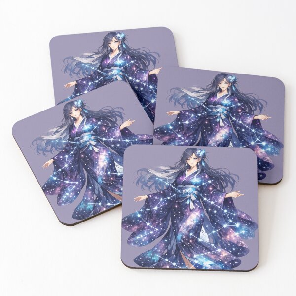 Item preview, Celestial Shrine Spirit – Cosmic Miko Anime Art | Original Space Yokai Design designed and sold by Sticleg.