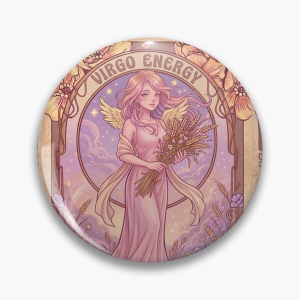 Item preview, Virgo Zodiac Goddess Aesthetic Art – Angelic Virgo Energy Illustration designed and sold by RSDigitalPrintDesign.