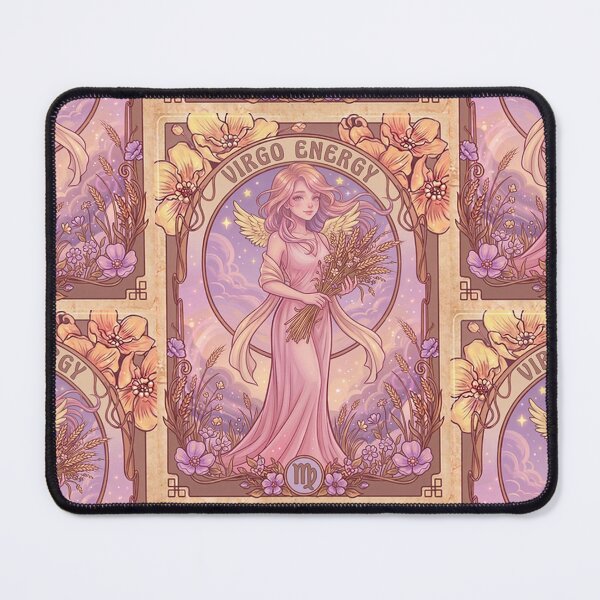Item preview, Virgo Zodiac Goddess Aesthetic Art – Angelic Virgo Energy Illustration designed and sold by RSDigitalPrintDesign.