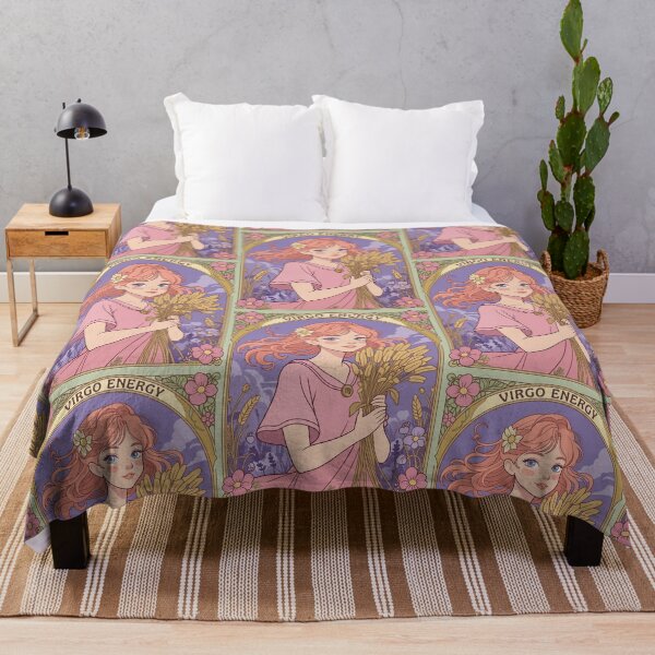 Item preview, Virgo Zodiac Goddess Aesthetic Art – Angelic Virgo Energy Illustration designed and sold by RSDigitalPrintDesign.