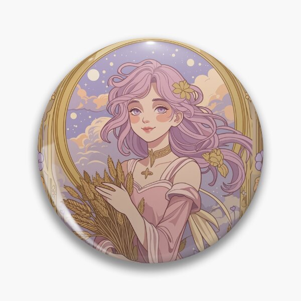 Item preview, Virgo Zodiac Goddess Aesthetic Art – Angelic Virgo Energy Illustration designed and sold by RSDigitalPrintDesign.