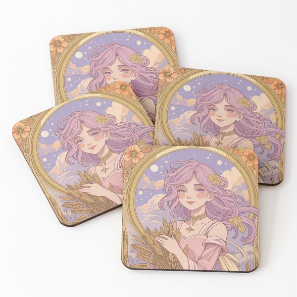 Item preview, Virgo Zodiac Goddess Aesthetic Art – Angelic Virgo Energy Illustration designed and sold by RSDigitalPrintDesign.