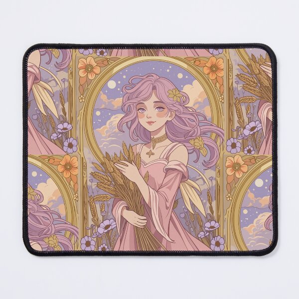 Item preview, Virgo Zodiac Goddess Aesthetic Art – Angelic Virgo Energy Illustration designed and sold by RSDigitalPrintDesign.