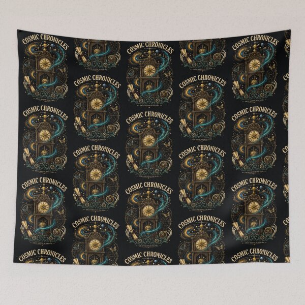 Item preview, Cosmic Timekeeper – Mystical Clock Art designed and sold by Dogandesighn.