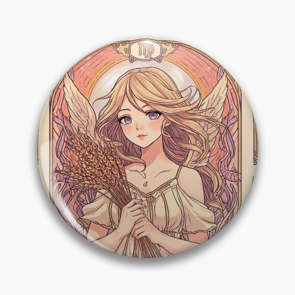 Item preview, Virgo Zodiac Goddess Aesthetic Art – Angelic Virgo Energy Illustration designed and sold by RSDigitalPrintDesign.