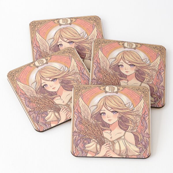 Item preview, Virgo Zodiac Goddess Aesthetic Art – Angelic Virgo Energy Illustration designed and sold by RSDigitalPrintDesign.