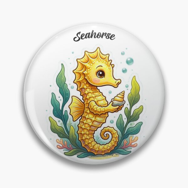 Item preview, Seahorse Sticker – Kawaii Ocean Sea Creature Vinyl Decal for Marine Life Lovers designed and sold by Pandey14.
