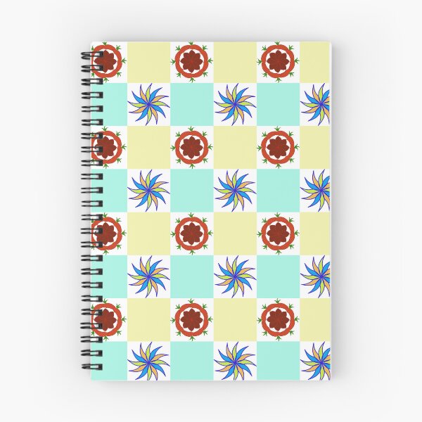 Item preview, Colorful Seamless Floral Checkerboard Pattern with Geometric Flowers designed and sold by AjjimaJKM.
