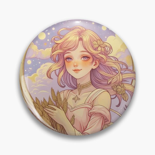 Item preview, Virgo Zodiac Goddess Art Print – Celestial Anime Horoscope Wall Decor designed and sold by RSDigitalPrintDesign.