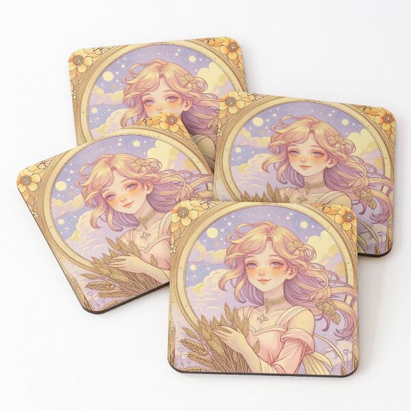 Item preview, Virgo Zodiac Goddess Art Print – Celestial Anime Horoscope Wall Decor designed and sold by RSDigitalPrintDesign.