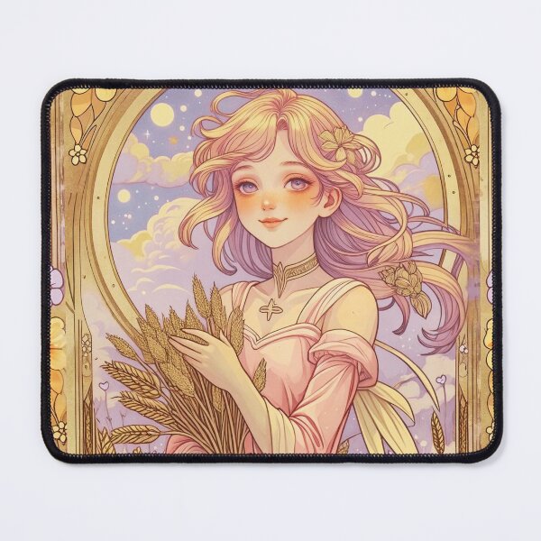 Item preview, Virgo Zodiac Goddess Art Print – Celestial Anime Horoscope Wall Decor designed and sold by RSDigitalPrintDesign.
