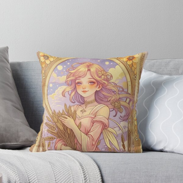 Item preview, Virgo Zodiac Goddess Art Print – Celestial Anime Horoscope Wall Decor designed and sold by RSDigitalPrintDesign.