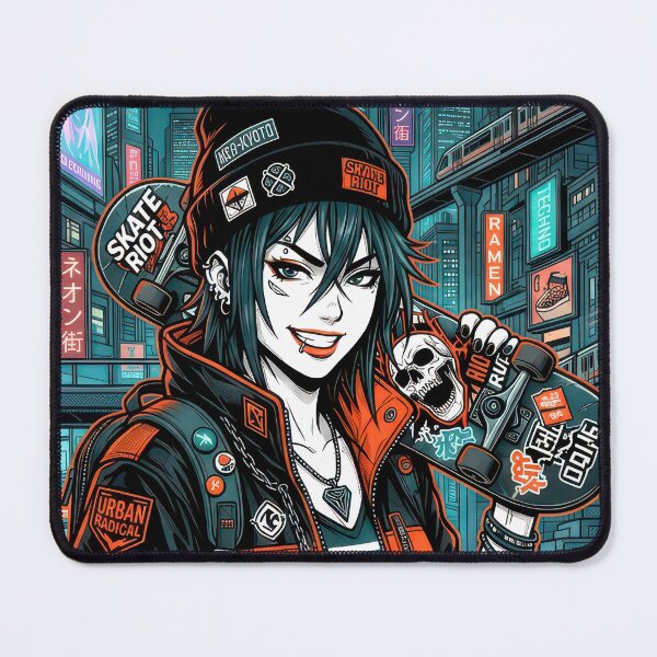 Item preview, Anime Skater Girl Cyberpunk Portrait Techwear Aesthetic designed and sold by DigitalArtx-com.