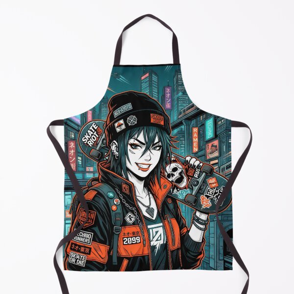 Item preview, Anime Skater Girl Cyberpunk Portrait Techwear Aesthetic designed and sold by DigitalArtx-com.