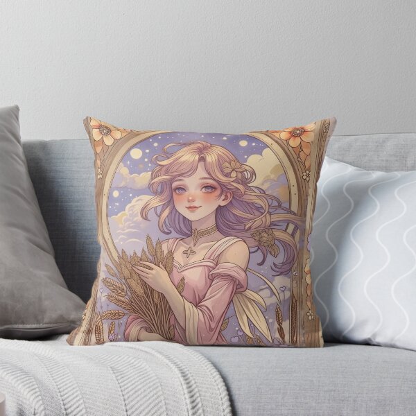Item preview, Virgo Zodiac Goddess Art Print – Celestial Anime Horoscope Wall Decor designed and sold by RSDigitalPrintDesign.