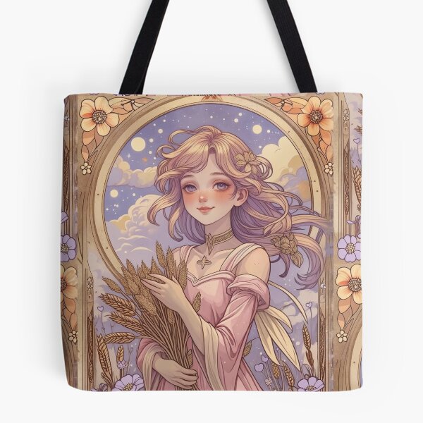 Item preview, Virgo Zodiac Goddess Art Print – Celestial Anime Horoscope Wall Decor designed and sold by RSDigitalPrintDesign.