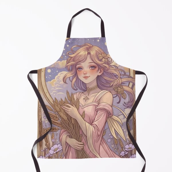 Item preview, Virgo Zodiac Goddess Art Print – Celestial Anime Horoscope Wall Decor designed and sold by RSDigitalPrintDesign.