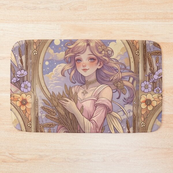Item preview, Virgo Zodiac Goddess Art Print – Celestial Anime Horoscope Wall Decor designed and sold by RSDigitalPrintDesign.